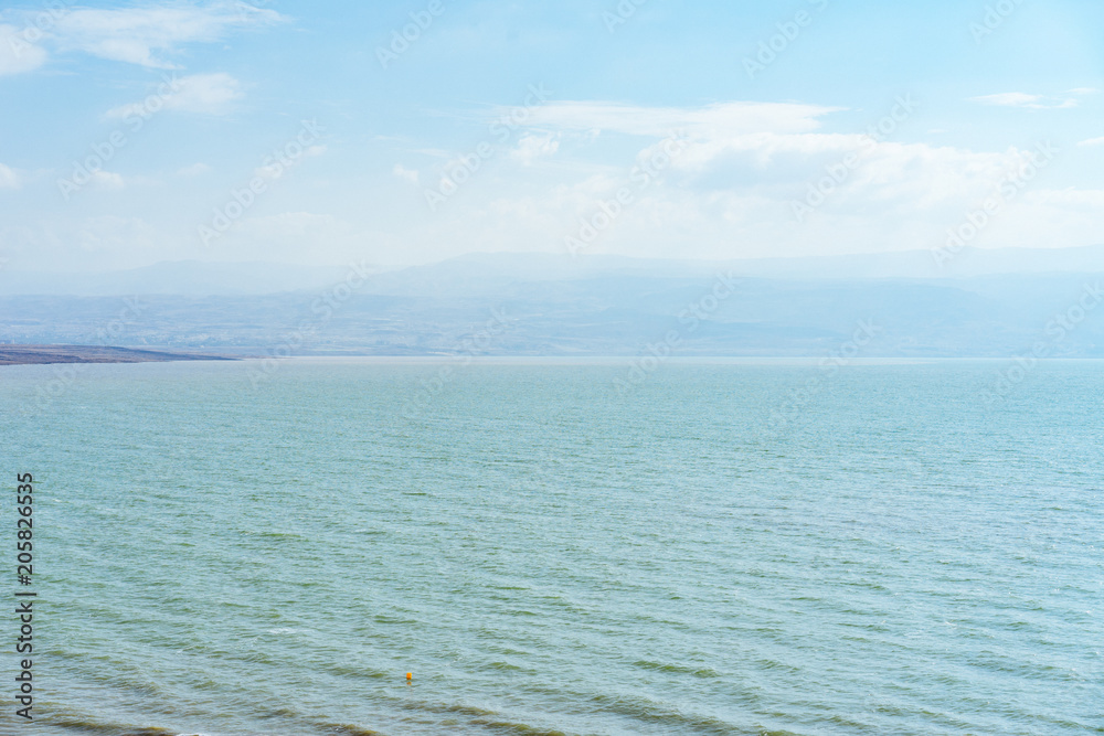 The calm dead sea in Israel