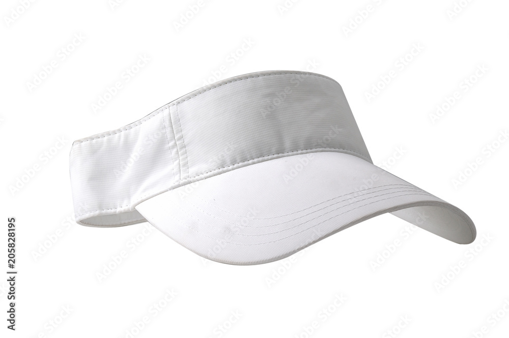 White visor on white background - obrazy, fototapety, plakaty 