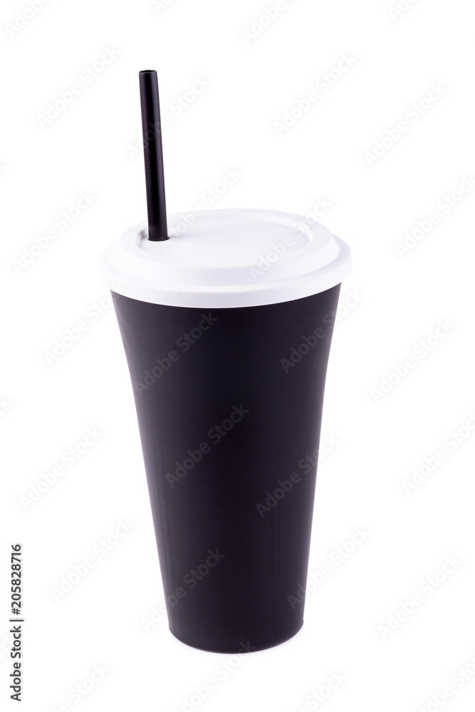 Black Disposable Cup for beverages isolated on white background Black Disposable Cup for beverages isolated on white background
