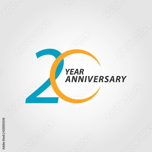20 Year Anniversary Vector Template Design Illustration