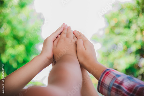 Group of People showing of Diverse Hands Teamwork Concept