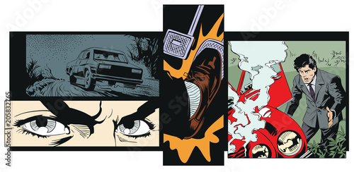 Collage on theme car accident.