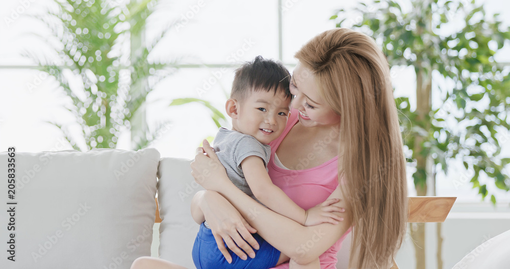 Fototapeta premium mommy hug her son