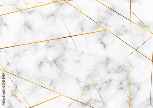Abstract marble pattern background with gold minimalistic lines layout