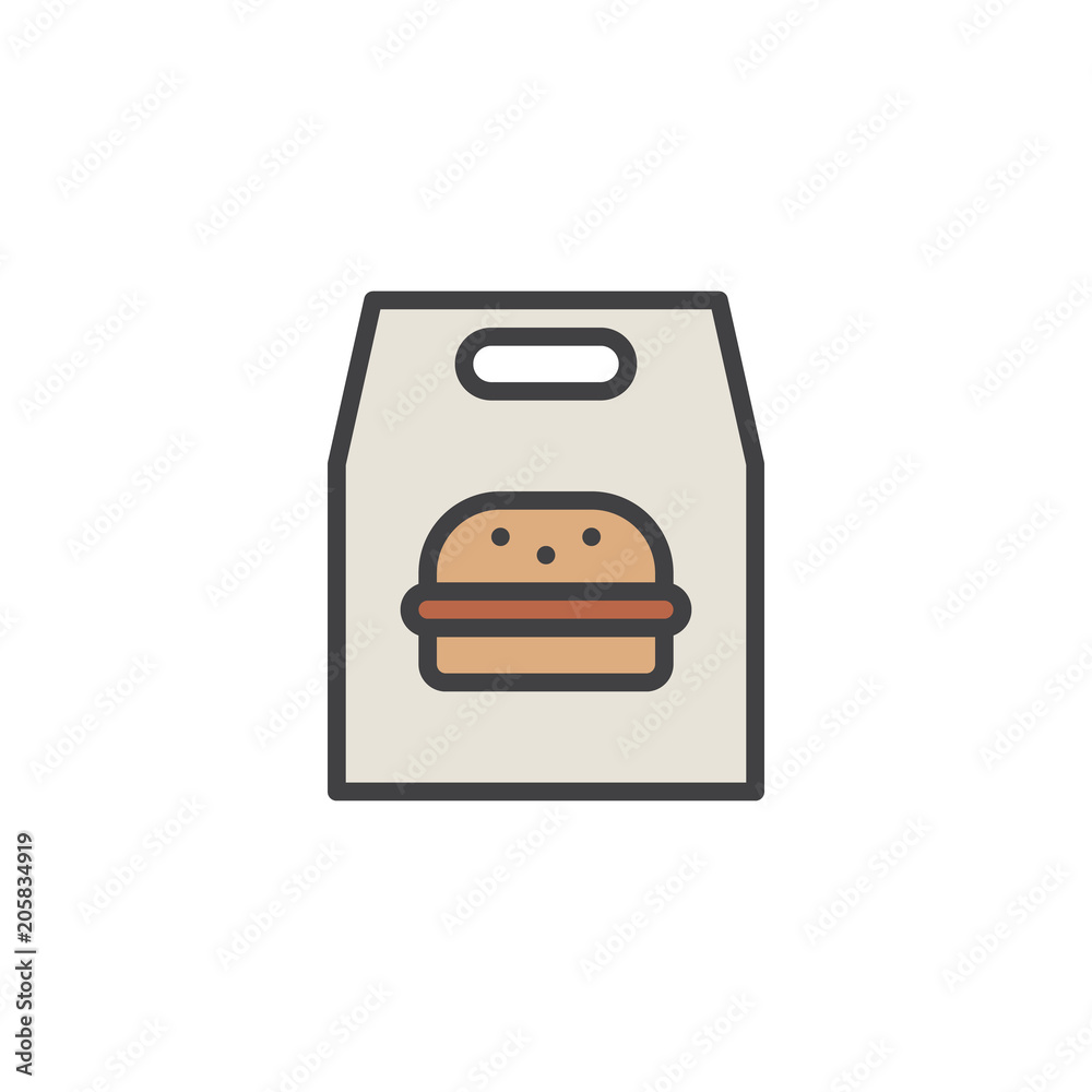 PAPER BAG ORANGE vector icon, SVG(VECTOR):Public Domain, ICON PARK