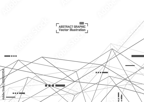 Abstract geometric technology background, wireframe polygon connection with line. Vector illustration