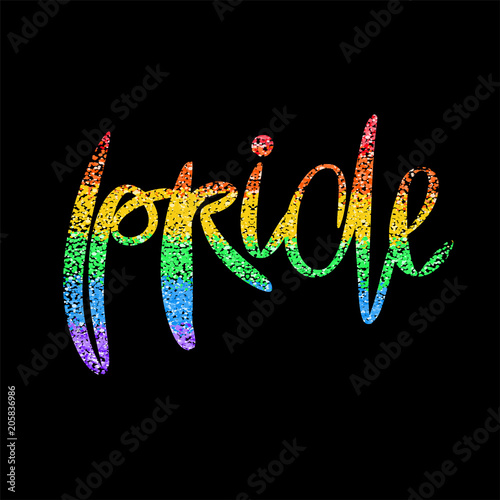 Conceptual poster with rainbow lettering