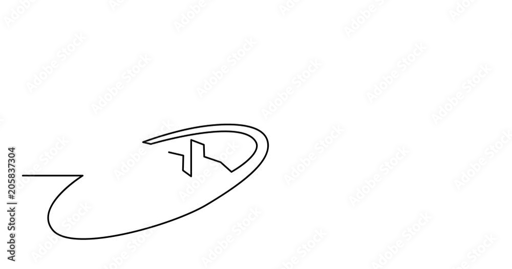 Self drawing animation of one line logo design of house market Self drawing animation of one line logo design of house market