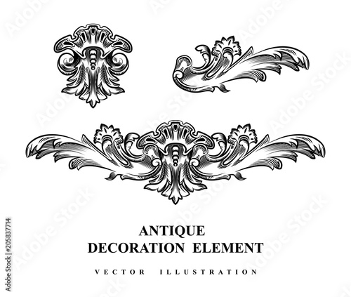Vintage architectural Decoration elements for design. Vector illustration