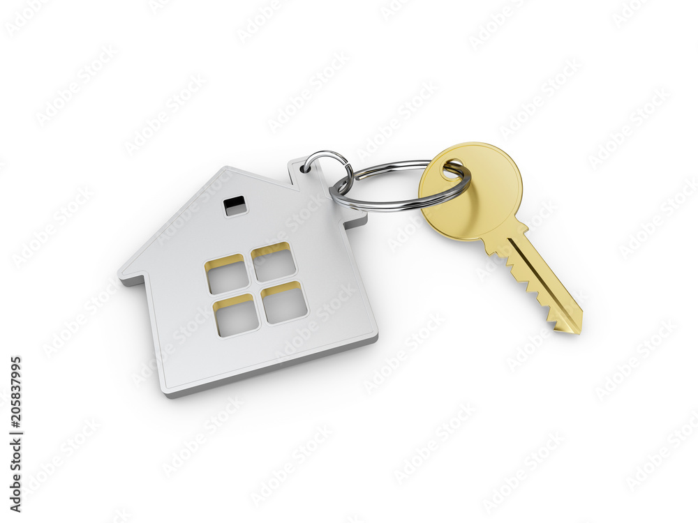 House's keys consept new home, 3d illustration House's keys consept new home, 3d illustration