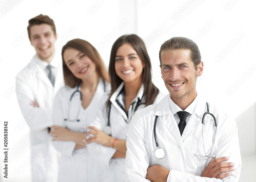 Team of doctors and nurses as colleagues in hospital Team of doctors and nurses as colleagues in hospital