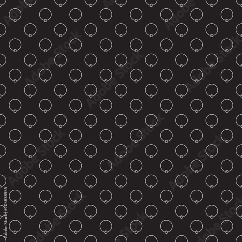 Captive ring vector dark seamless pattern. Piercing background