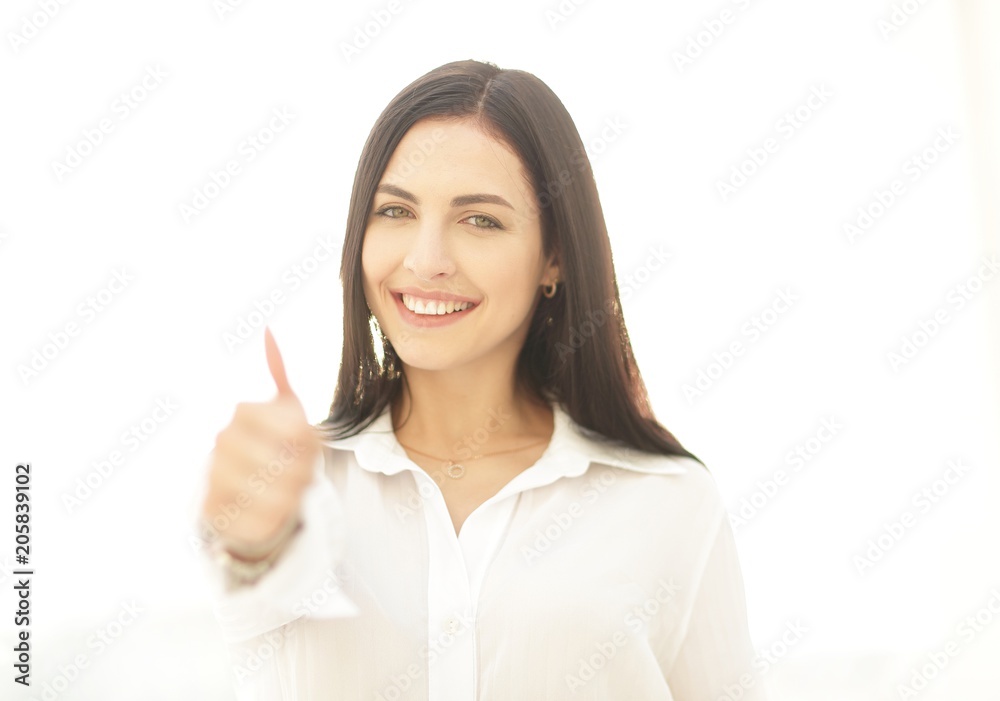 close-up portrait of a modern successful young woman. close-up portrait of a modern successful young woman.