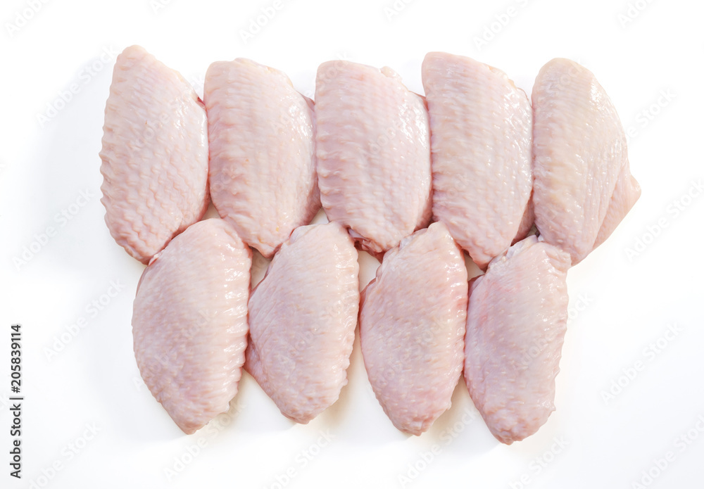 chicken wing meat isolated on white background chicken wing meat isolated on white background