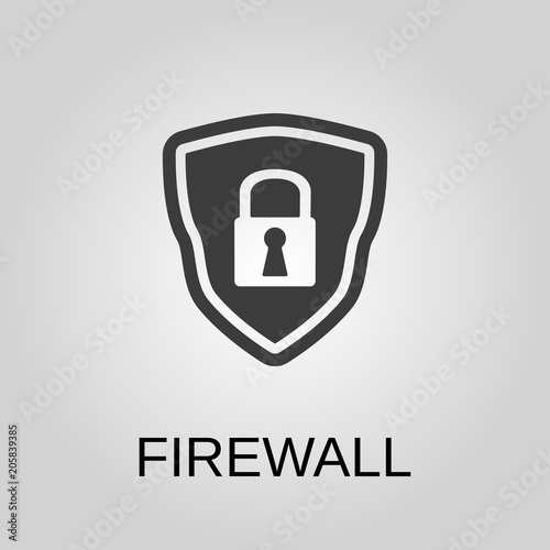 Firewall icon. Firewall symbol. Flat design. Stock - Vector illustration