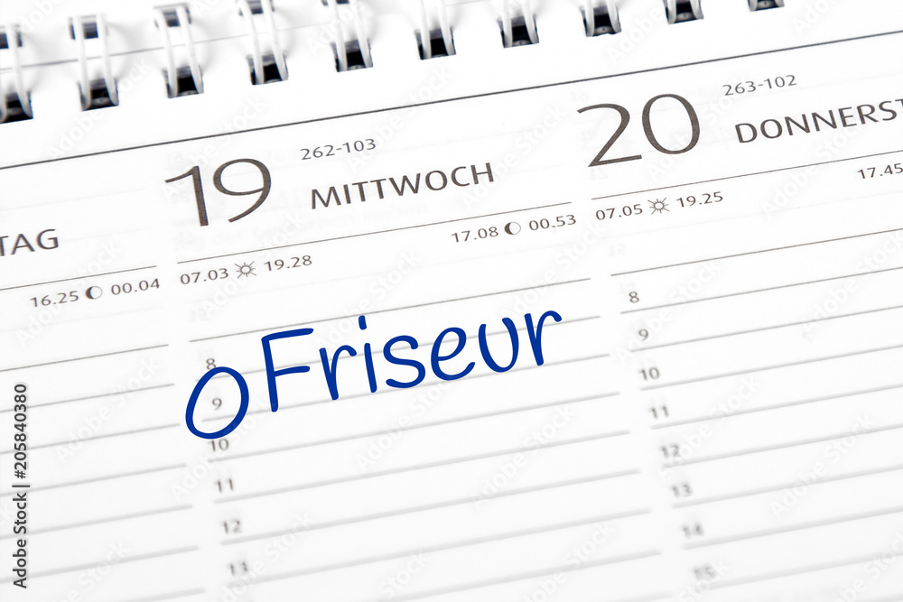 Eintrag im Kalender: Friseur Stock-Foto  Adobe Stock