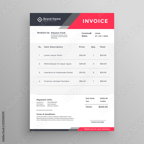 invoice creative modern invoice template design photo