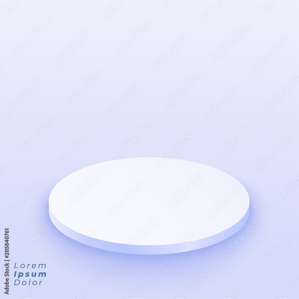white 3d podium presentation template background