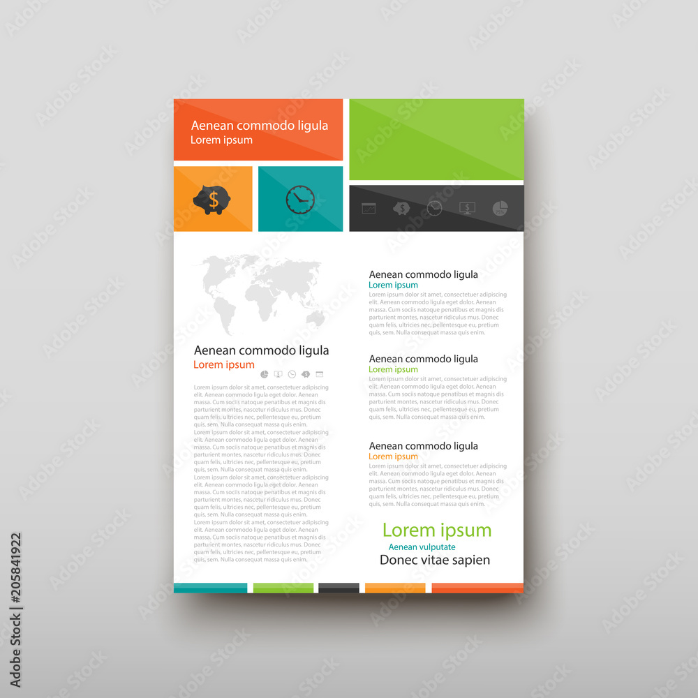 Leaflet cover presentation abstract geometric background, layout in A4 set technology brochure flyer design template vector shadow