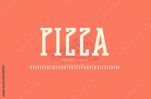 Decorative narrow serif font