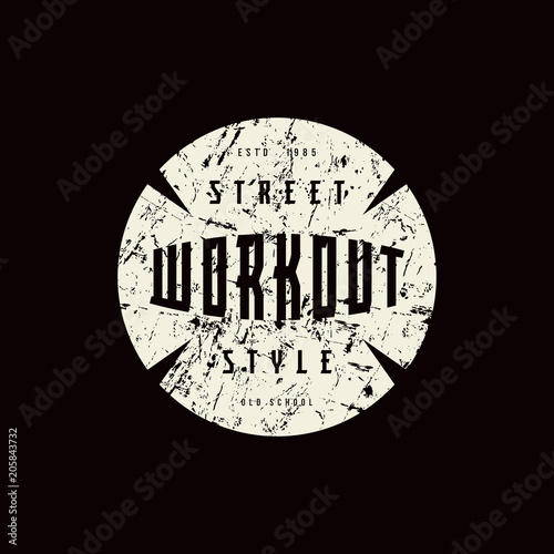 Round emblem of workout