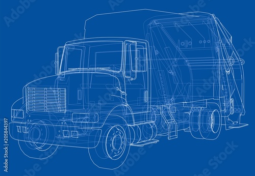 Garbage truck concept. Vector