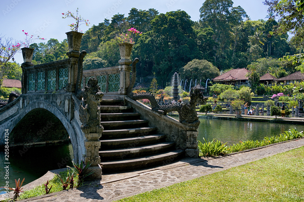 Stone bridge in Tirta Gangga water palace