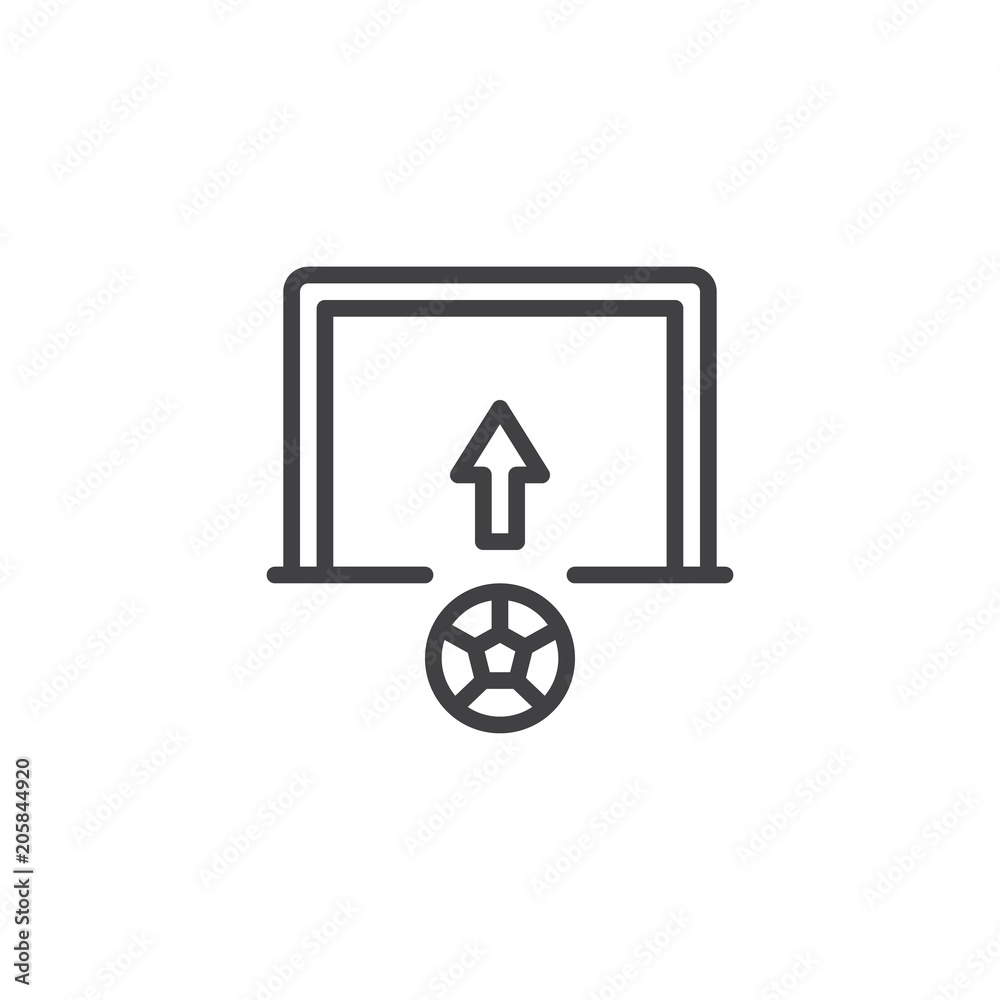 Football goal and ball outline icon. linear style sign for mobile concept  and web design. Penalty kick simple line vector icon. Symbol, logo  illustration. Pixel perfect vector graphics Stock Vector | Adobe