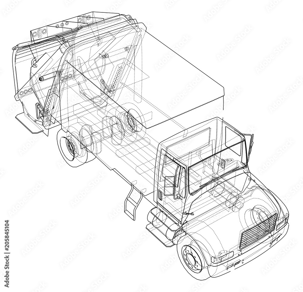 Garbage truck concept. Vector