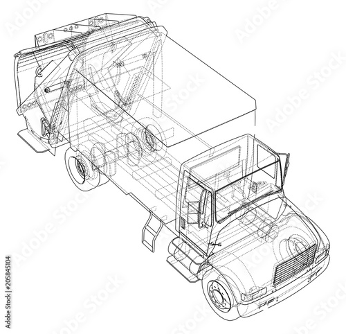 Garbage truck concept. Vector