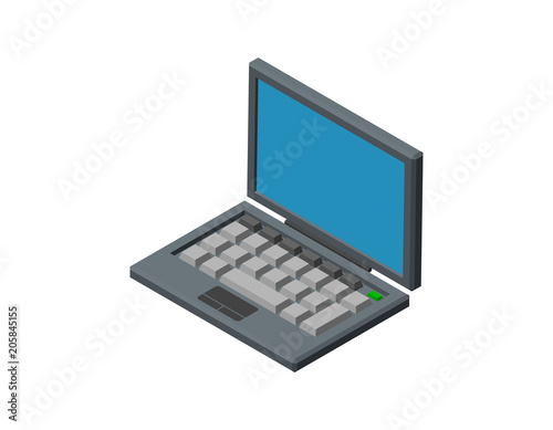 Laptop icon. 3d Vector illu...