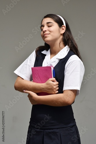 Portrait Of A Catholic Colombian Girl Student