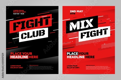 Layout design template for fight event or other sport event. Can be adapt to Brochure, Annual Report, Magazine, Poster.