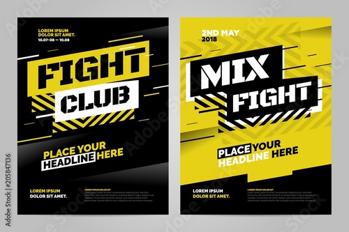 Layout design template for fight event or other sport event. Can be adapt to Brochure, Annual Report, Magazine, Poster.