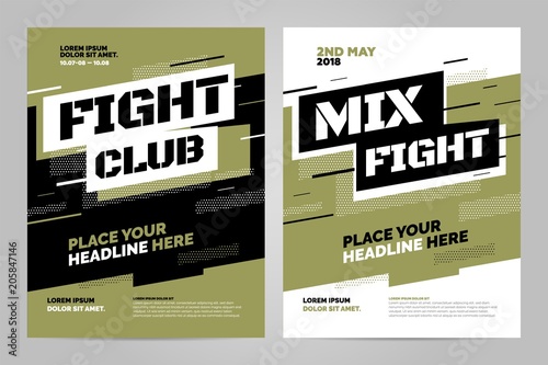 Layout design template for fight event or other sport event. Can be adapt to Brochure, Annual Report, Magazine, Poster.
