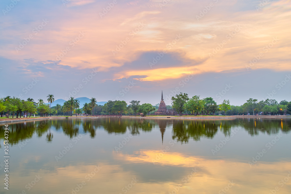 Sukhothai historical park in Thailand