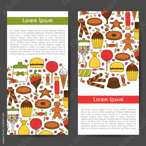 Vector hand drawn candy chop background