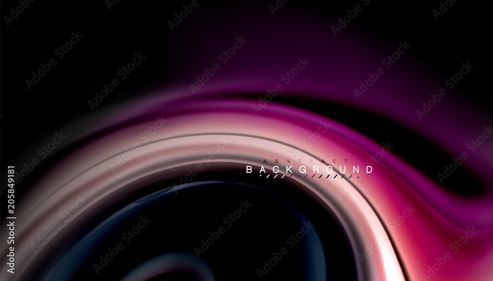 Abstract wave lines fluid rainbow style color stripes on black background Abstract wave lines fluid rainbow style color stripes on black background