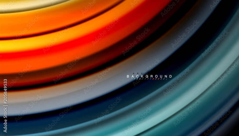 Abstract wave lines fluid rainbow style color stripes on black background Abstract wave lines fluid rainbow style color stripes on black background