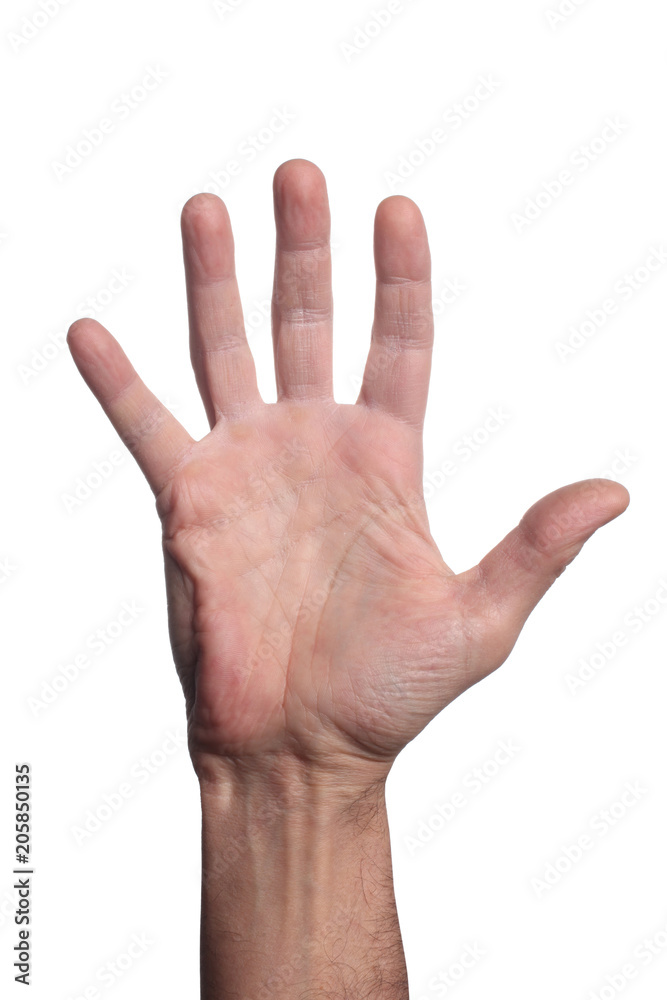 man's hand making gesture isolated on white background man's hand making gesture isolated on white background