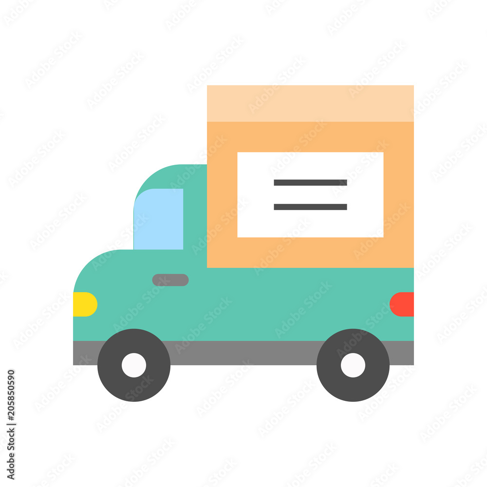Delivery truck icon, flat design vector shipping and logistic concept Delivery truck icon, flat design vector shipping and logistic concept