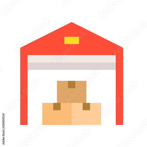 Warehouse flat icon, delivery and logistic related
