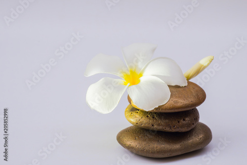 Relaxed concept  white stones stacked with balance and refreshin