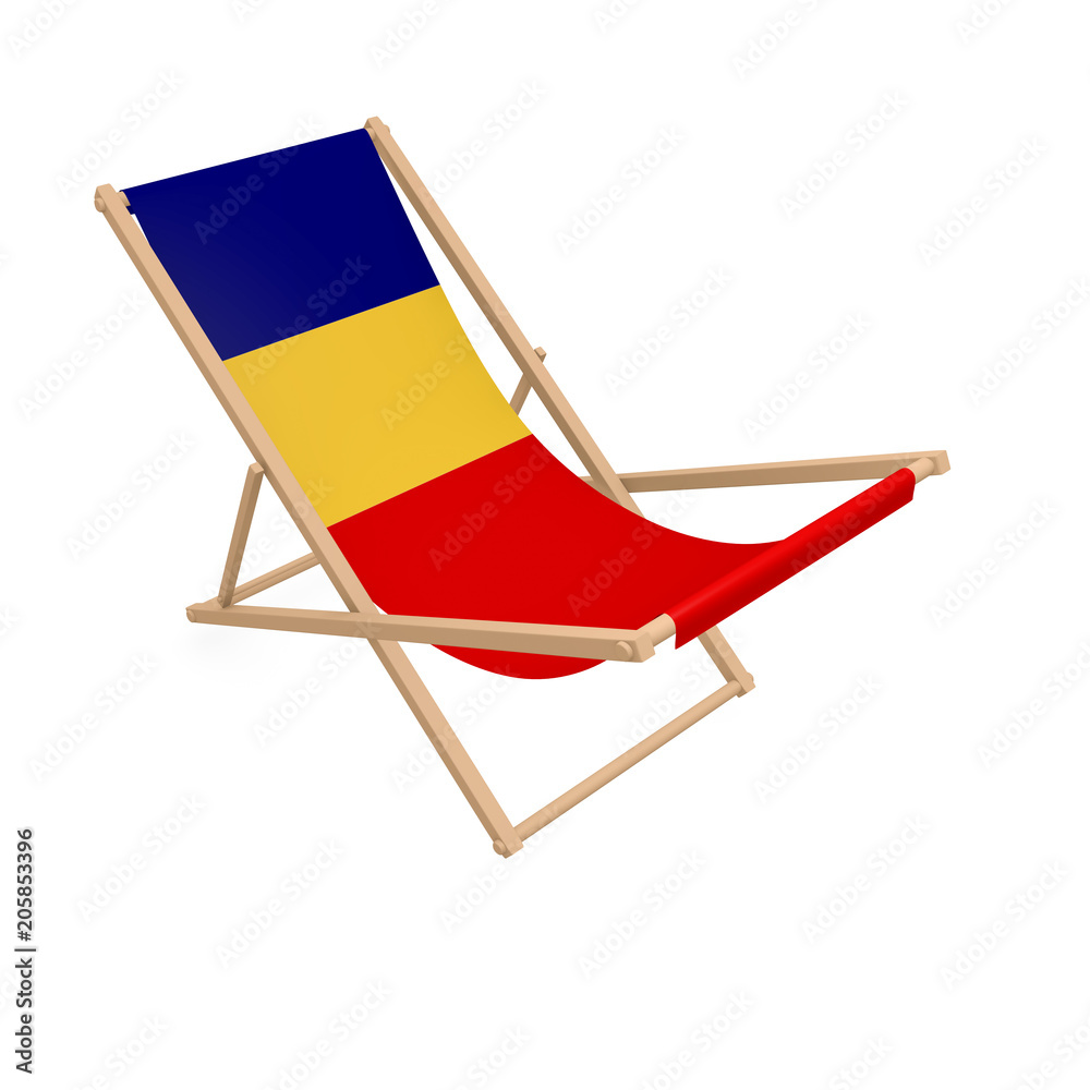 Deck chair with the flag or Romania Deck chair with the flag or Romania