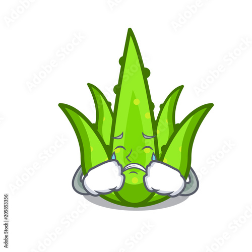 Crying aloevera character cartoon style