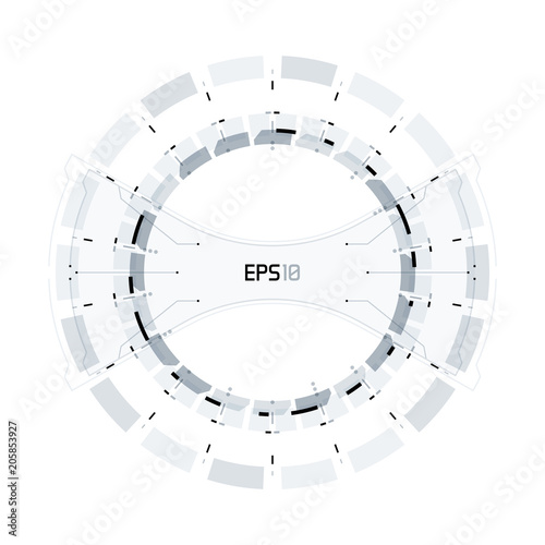 Futuristic HUD  circle background. Virtual reality technology design. Sci-Fi template for games  banners  interface  infographics  artificial intelligence graphical user interface and other