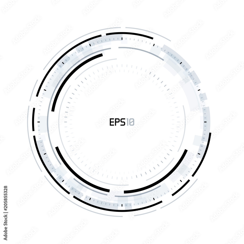 Futuristic HUD  circle background. Virtual reality technology design. Sci-Fi template for games, banners, interface, infographics, artificial intelligence graphical user interface and other
