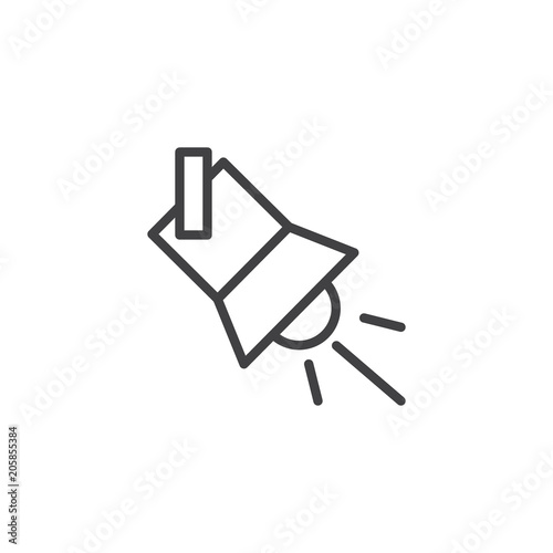 Searchlight outline icon. linear style sign for mobile concept and web design. Spotlight simple line vector icon. Symbol, logo illustration. Pixel perfect vector graphics