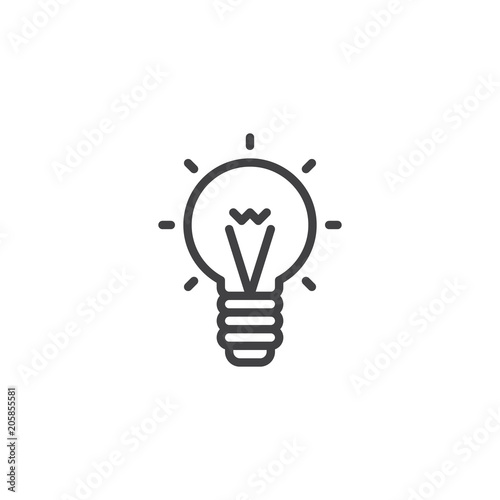 Light Bulb outline icon. linear style sign for mobile concept and web design. Lightbulb simple line vector icon. Lamp symbol, logo illustration. Pixel perfect vector graphics