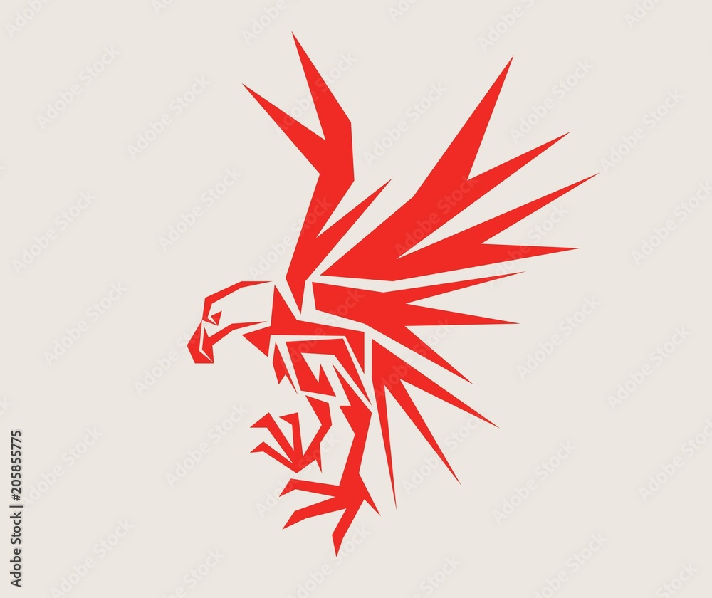 Naklejka premium Red Eagle Geometrical, art vector design